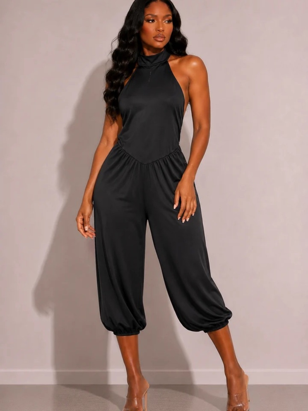 Black Halter Neck Jumpsuit